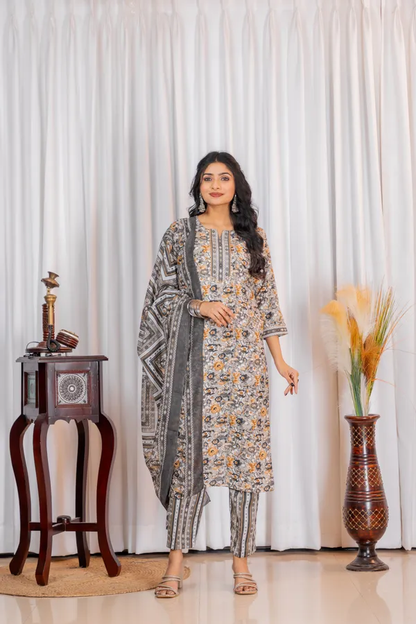 Grey_Cotton_Floral_Printed_Embroidered_Kurta_Set_With_Dupatta_For_Women