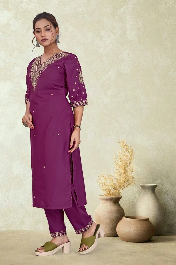 Purple_Rayon_Straight_Embroidered_Mirror_Work_Kurta_Pant_Set_For_Women