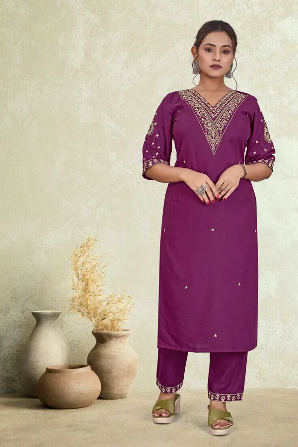 Purple_Rayon_Straight_Embroidered_Mirror_Work_Kurta_Pant_Set_For_Women