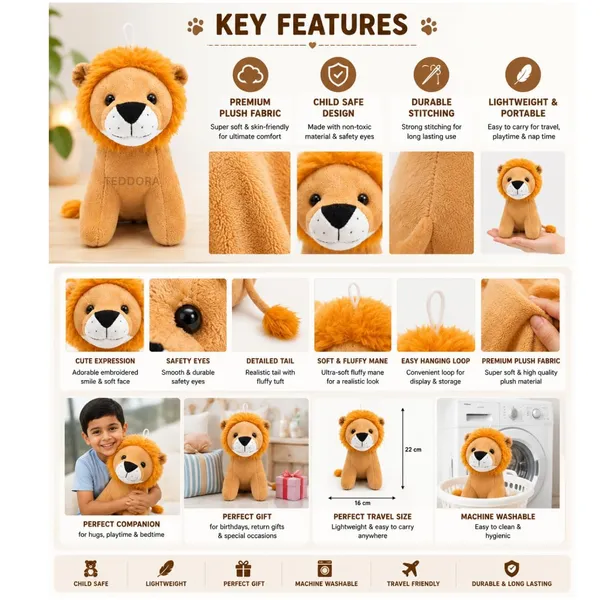 26cm__Baby_Lion_Soft_Toy_for_Girls_Boys_Kids_|_Lion_Plush_Stuffed_Animal_with_Cartoon_Inspired_Design,_Soft_Snuggle_Toy_for_Bedroom_Decor,_Nursery_Styling_and_Gift_Giving_|_Brown
