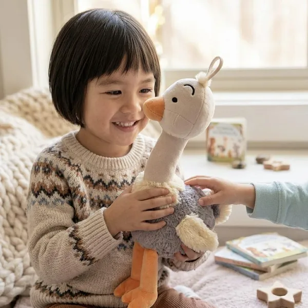 35CM_Ostrich_Stuffed_Animal_Plush_Toy,_Soft_and_Cuddly_Bird_Plushie_with_Long_Neck,_Grey_and_White,_Gift_for_Kids