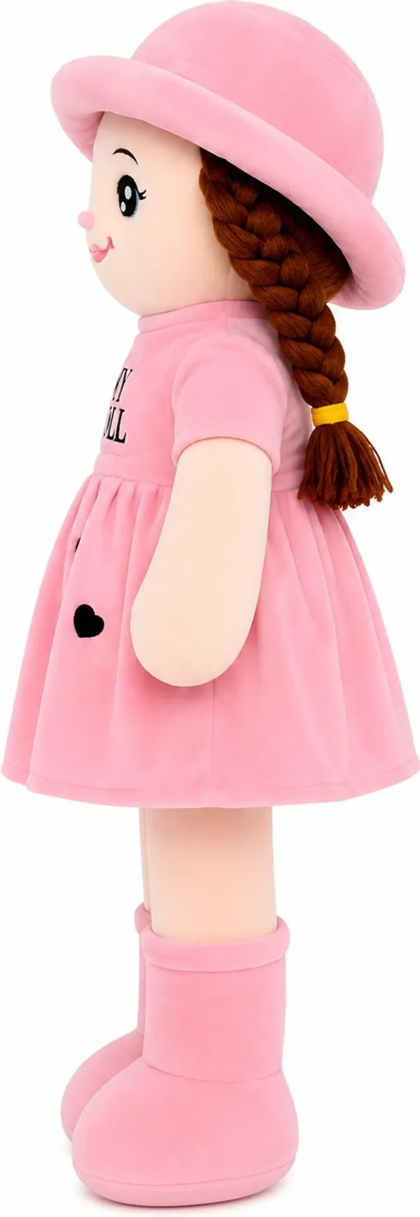 Set_2_piece_Giant_Plush_Rag_Doll,_Pink,_Soft_Stuffed_Toy_with_Braids_and_Hat,_Large_Size,_Gift_for_Girls(3.5ft)(Pink)