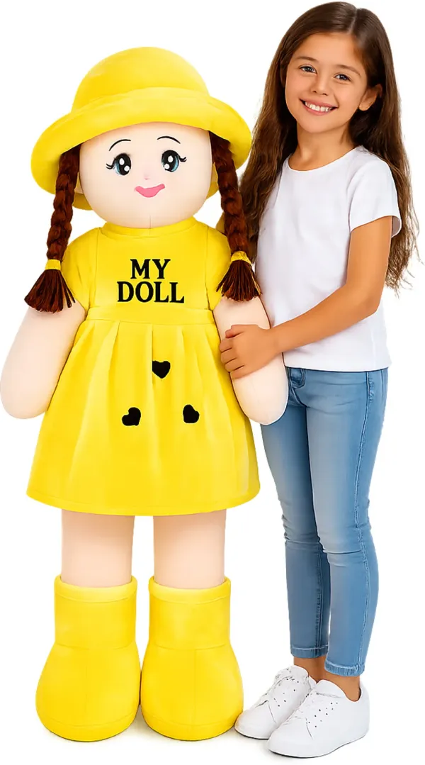 2_Feet_Yellow_Plush_Doll_|_Soft_Stuffed_Toy_for_Girls_&_Children__-_65_cm_(Yellow)