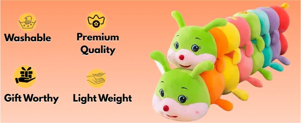 BESTIES_Colorful_Caterpillar_Soft_Toy_80CM_for_Kids_|_Long_Hugging_Stuffed_Animal_Toy_for_Baby_Boys_&_Girls_|_Multicolor_Cuddly_Birthday_Gift_(Large..
