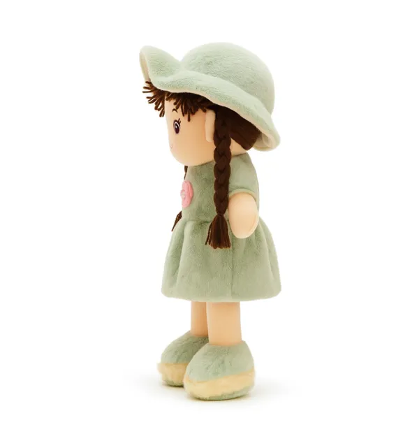 BlingNBeats-_45_cm_(Green)_Soft_Plush_Doll_with_2_Shade_GREEN_Dress_&_Hat_|_Cute_Doll_Kids_and_Girls__