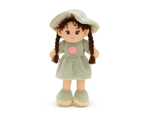 BlingNBeats-_45_cm_(Green)_Soft_Plush_Doll_with_2_Shade_GREEN_Dress_&_Hat_|_Cute_Doll_Kids_and_Girls__