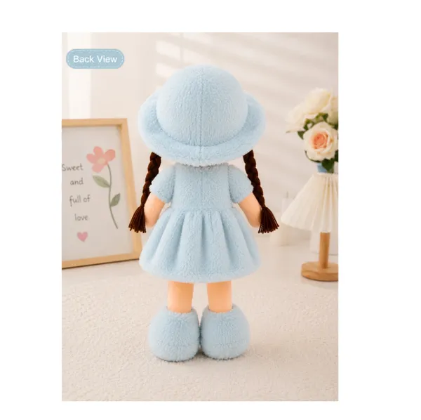BlingNBeats__45_cm_(Sky_Blue)oft_Plush_Doll_with_2_Shade_Pink_Dress_&_Hat_|_Cute_Doll_Kids_and_Girls