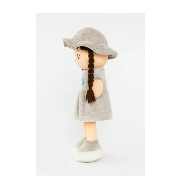 BlingNBeats__-_45_cm_(Black)_Soft_Plush_Doll_with_2_Shade_Black_Dress_&_Hat_|_Cute_Doll_Kids_and_Girls