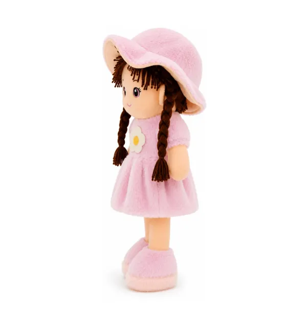 BlingNBeats__-_45_cm_(Pink)_Soft_Plush_Doll_with_2_Shade_Pink_Dress_&_Hat_|_Cute_Doll_Kids_and_Girls_