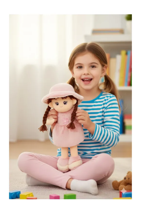 BlingNBeats_-___45_cm_(Purpleoft__SPlush_Doll_with_2_Shade_Purple_Dress_&_Hat_|_Cute_Doll_Kids_and_Girls