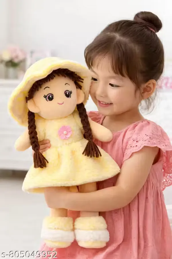 85cm_Soft_Plush_Girl_Doll,_Cream,_Ultra-Soft_Fabric_with_PP_Cotton_Filling,_,_Cuddly_Toy_for_Kids,_Birthdays_and_Special_Occasions