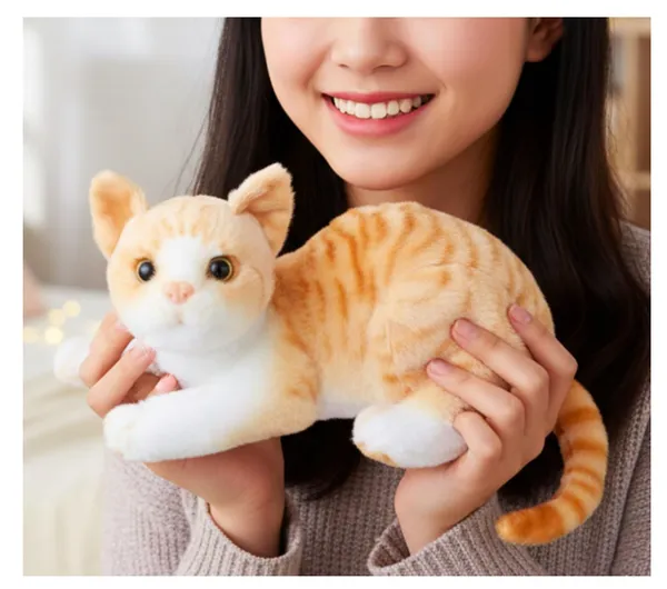 Size:_28_cm)Tickles_Cute_Cat_Soft_Stuffed_Plush_Animal_Toy_for_Kids_Birthday_Gift_(Color:_Yellow