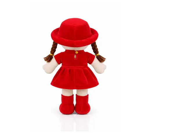 Soft_Toy_Doll_Plushy_with_Dress_and_Hat,_Soft_Stuffed_Doll_with_Braided_Hair,_Cute_Rag_Doll_for_Kids_and_Toddlers,_Plushy_(45_cm)_(Red)