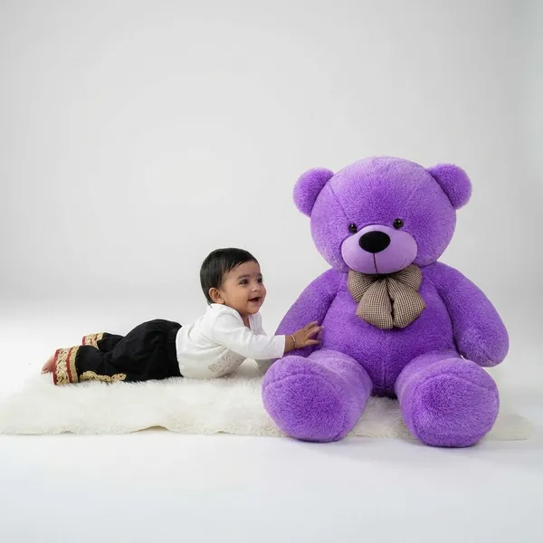 Purple_Plush_Fabric_And_Polyester_And_Cotton_Blend_Stuffed_Teddy_Bear_For_Kids_4.5fet