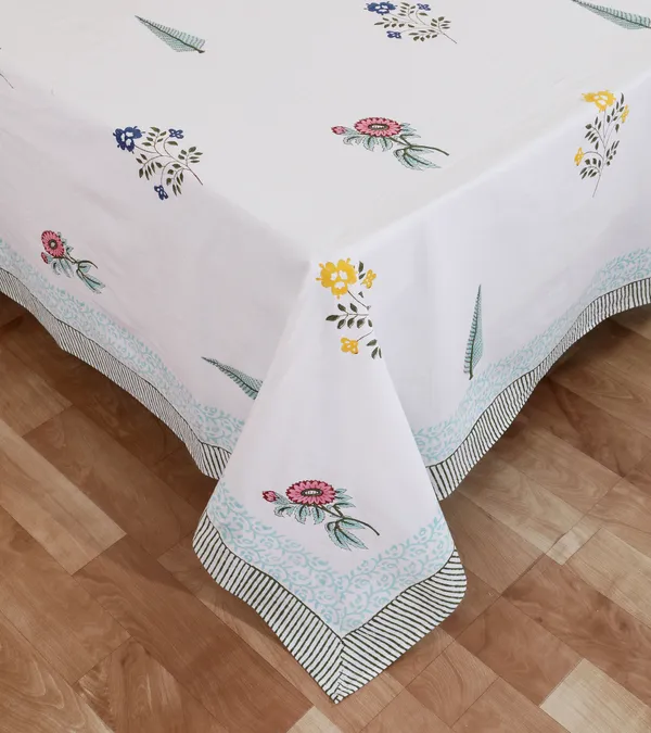 220_TC_|_335_GSM_|_Multicolor_Cotton_Hand_Block_Print_Floral_Tree_Bedsheet_With_Pillow_Cover