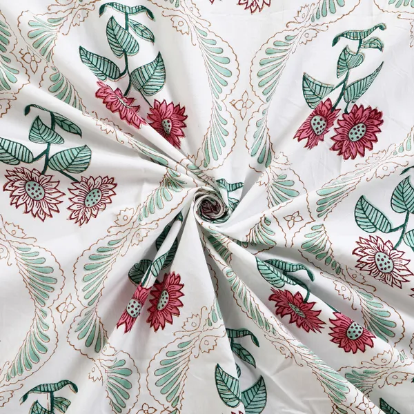 220_TC_|_335_GSM_|_Multicolor_Cotton_Block_Print_Floral_Bedsheet_With_Pillow_Cover