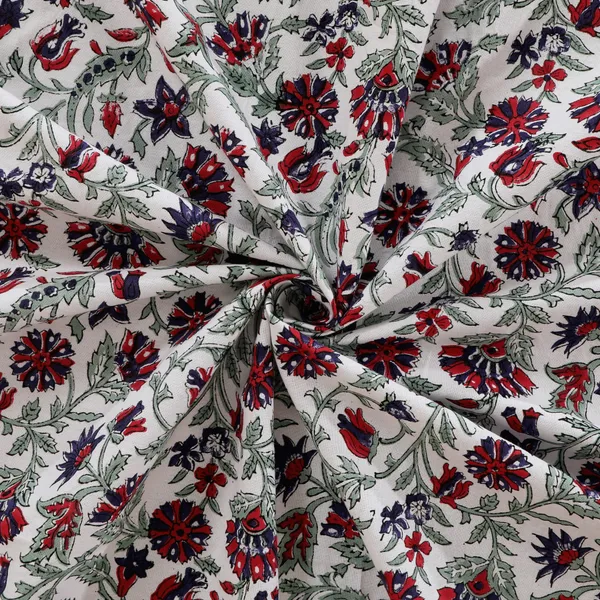 220_TC_|_335_GSM_|_Red_And_White_Cotton_Hand_Block_Print_Floral_Bedsheet_With_Pillow_Cover