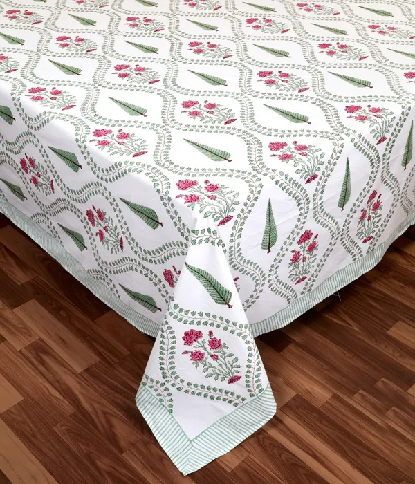 220_TC_|_335_GSM_|_Multicolor_Cotton_Floral_Print_Bedsheet_With_Pillow_Cover