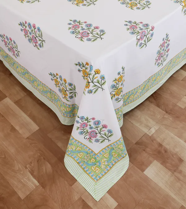 220_TC_|_335_GSM_|_Multicolor_Cotton_Hand_Block_Print_Floral_Bedsheet_With_Pillow_Cover