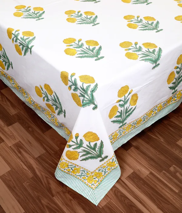 220_TC_|_335_GSM_|_White_And_Yellow_Cotton_Floral_Print_Bedsheet_With_Pillow_Cover