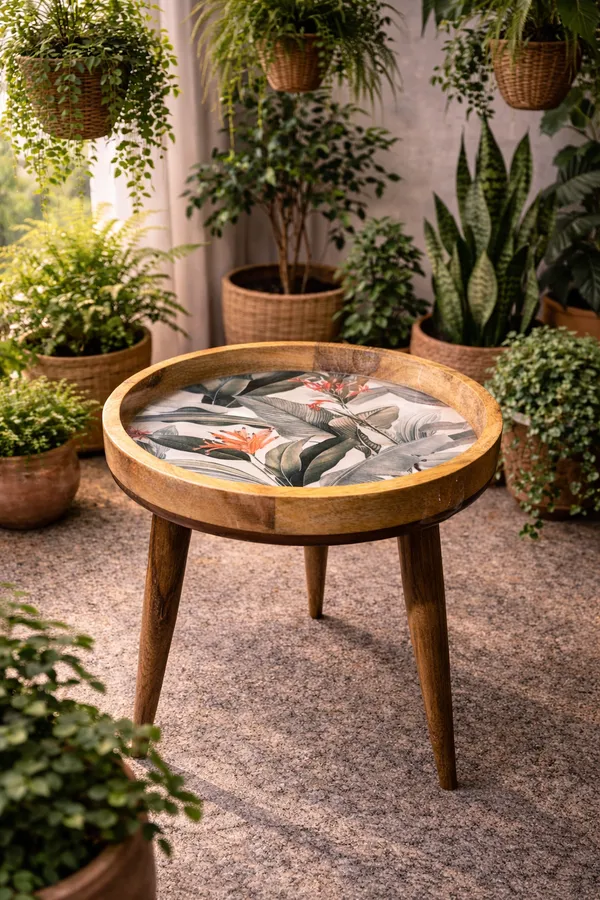Multicolor_Mango_Wood_Botanical_Tropical_Bird_Print_Round_Tray_Table
