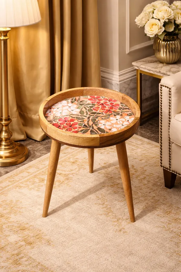 Multicolor_Mango_Wood_Floral_Mosaic_Print_Round_Three_Leg_Side_Table