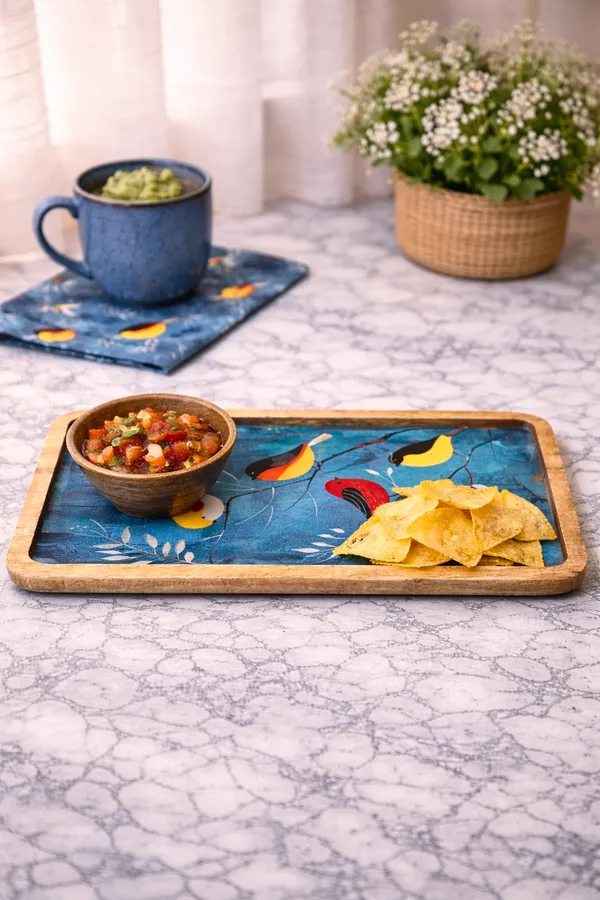 Multicolor_Wood_Handcrafted_Bird_Pattern_Serving_Tray_With_Bowl_Set