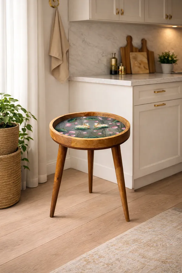 Multicolor_Mango_Wood_Mid_Century_Floral_Print_Round_Three_Leg_Side_Table