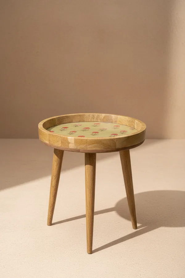 Brown_Mango_Wood_Floral_Print_Round_Tray_Coffee_Table