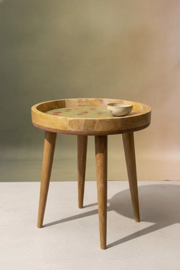 Brown_Mango_Wood_Floral_Print_Round_Tray_Coffee_Table