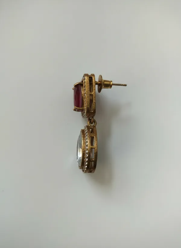 Regal_Ruby_Inspired_And_Clear_Stone_Dangle_Earrings