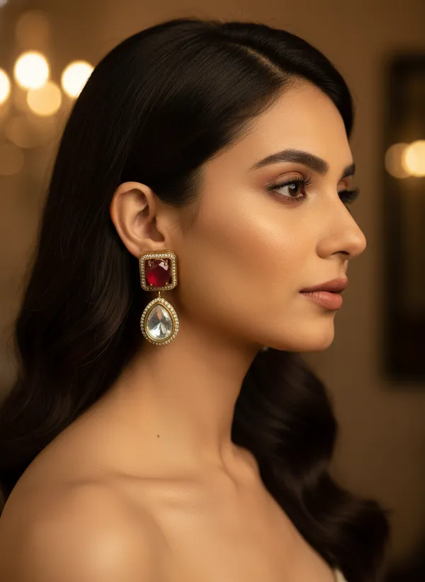 Regal_Ruby_Inspired_And_Clear_Stone_Dangle_Earrings