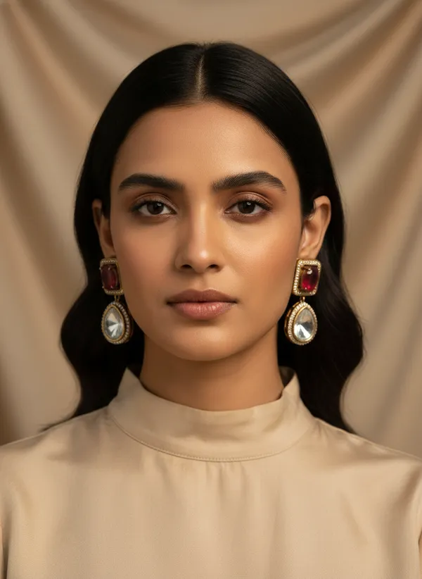 Regal_Ruby_Inspired_And_Clear_Stone_Dangle_Earrings