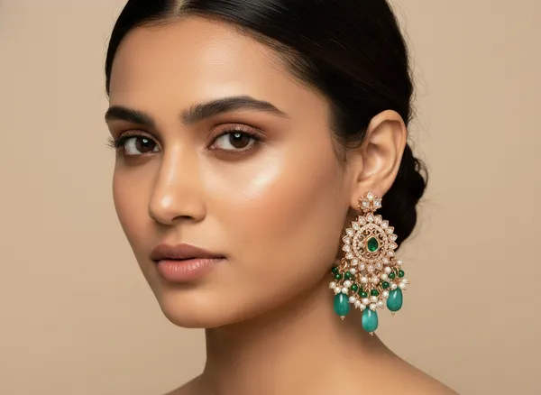 Emerald_Radiance_Traditional_Gold_Plated_Chandelier_Earrings