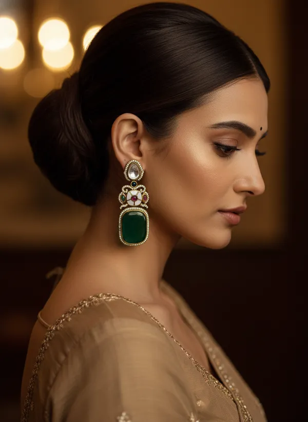 Majestic_Emerald_And_Polki_Fusion_Drop_Earrings
