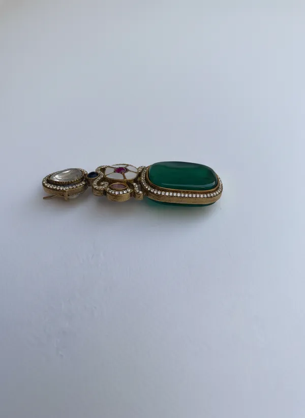 Majestic_Emerald_And_Polki_Fusion_Drop_Earrings