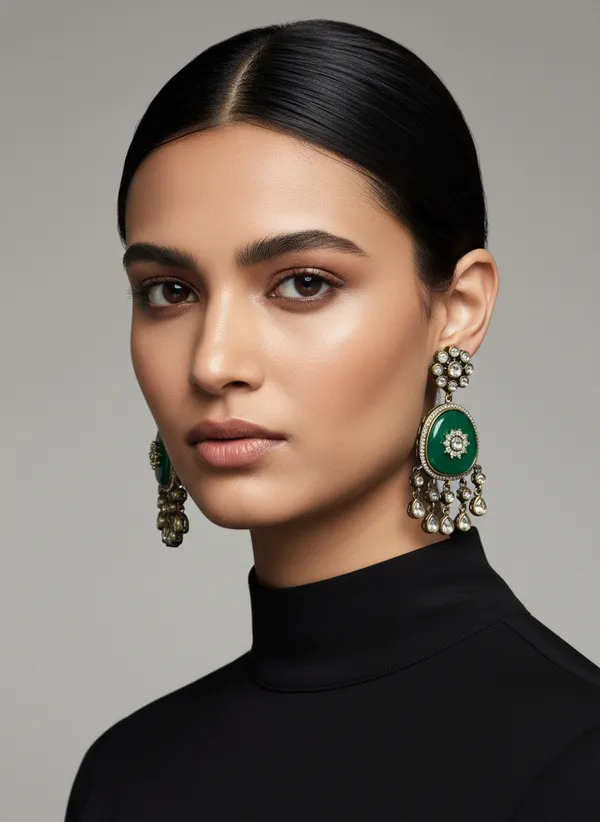 Emerald_And_Polki_Inspired_Majestic_Dangler_Earrings