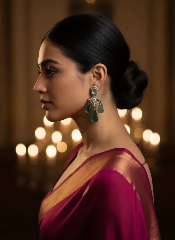 Regal_Emerald_Green_And_Crystal_Chandelier_Earrings