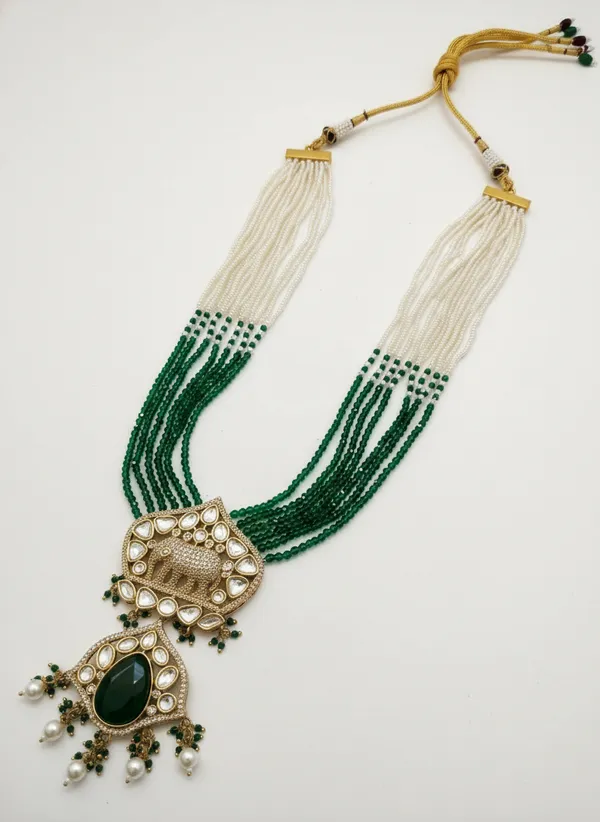 Regal_Elephant_Motif_Kundan_And_Emerald_Green_Beaded_Rani_Haar