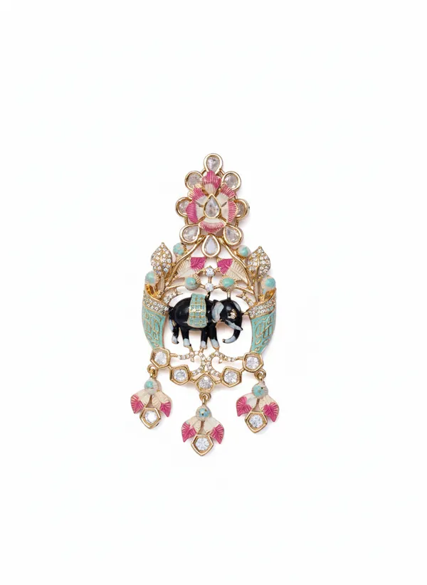 Multicolor_Majestic_Elephant_Enamel_Drop_Earrings