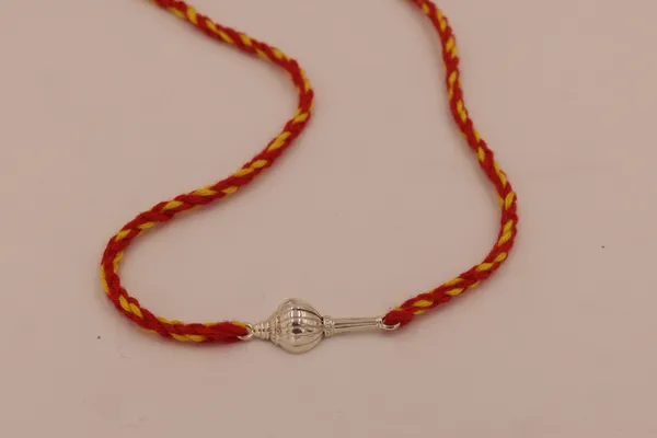 Divine_Gada_Rakhi_(Sterling_Silver_925)_In_Auspicious_Kalawa_thread