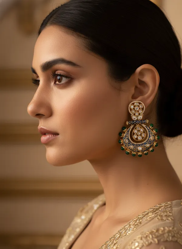 Multicolor_Exquisite_Meenakari_Polki_Chaandbali_Earrings