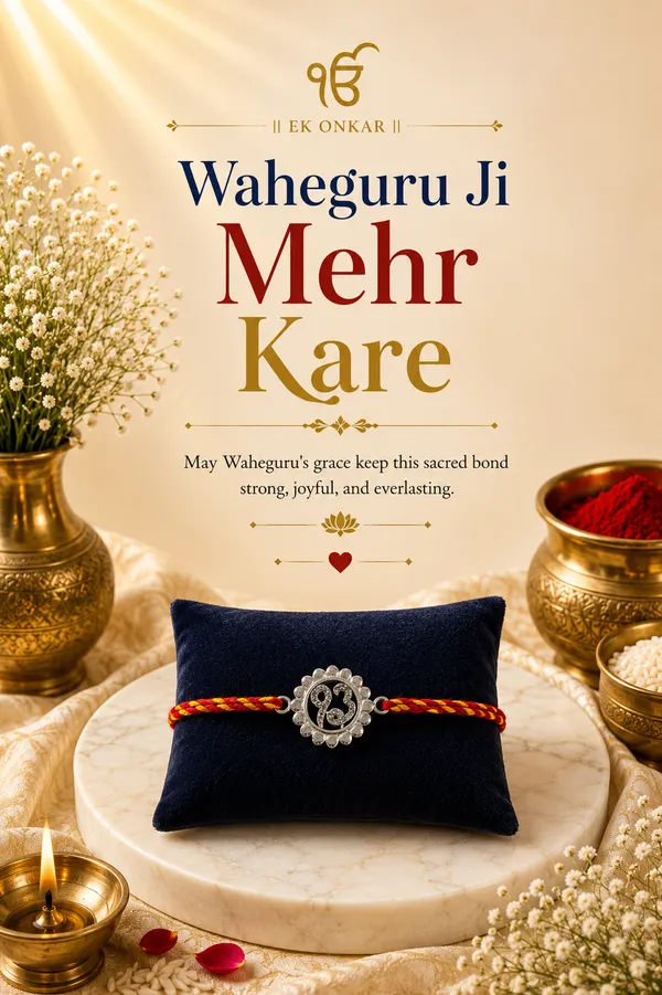 Divine_Ek_Onkar_Rakhi_(Sterling_Silver_925)_In_Auspicious_Kalawa_thread