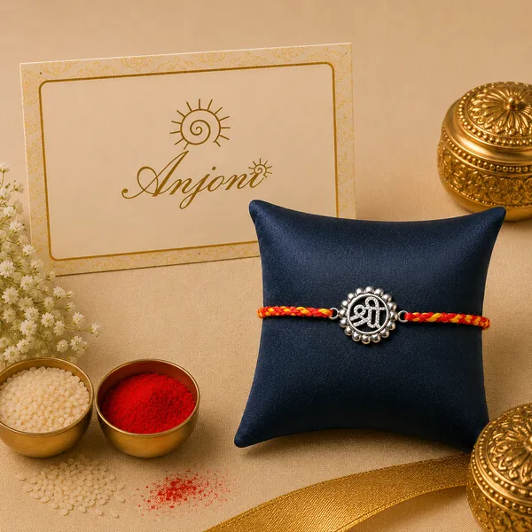 Divine_Shree_Rakhi_(Sterling_Silver_925)_In_Auspicious_Kalawa