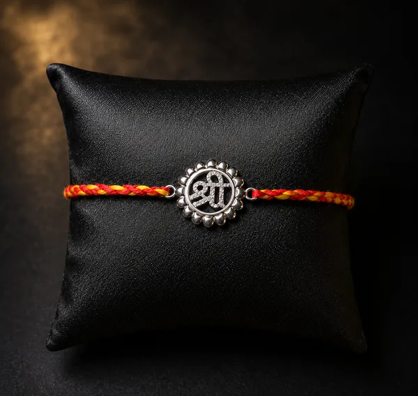 Divine_Shree_Rakhi_(Sterling_Silver_925)_In_Auspicious_Kalawa