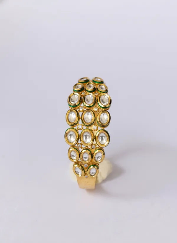 Gold_And_Clear_Toned_Exquisite_Kundan_And_Cz_Half-Top_Bracelet