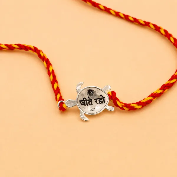 Divine_Turtle_Rakhi_(Sterling_Silver_925)_in_Auspicious_Kalawa