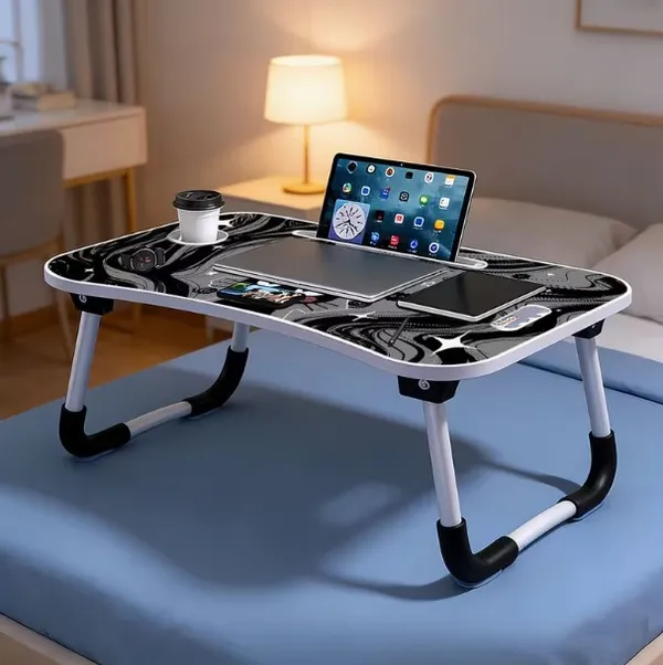 Foldable_Laptop_Desk_With_Black_Cat_Design_And_Storage_Compartments