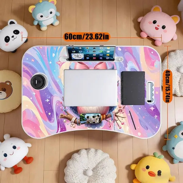 Colorful_Foldable_Laptop_Bed_Table_With_Tablet_Holder_And_Cup_Slot
