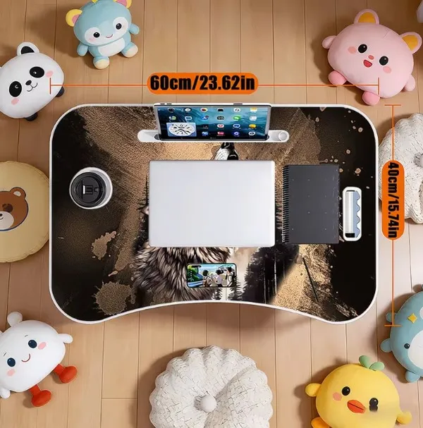 Portable_Laptop_Bed_Table_With_Wolf_Print_Design_-_Foldable_Lap_Desk_With_Cup_Holder_&_Phone_Slot